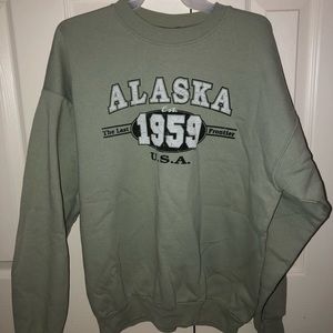 Greenish grey Alaska big sweatshirt! Super comfy